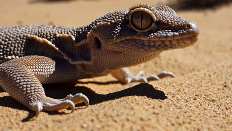 desert gecko in the sand