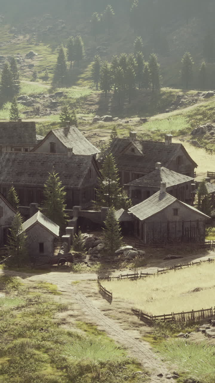 un pintoresco pueblo medieval ubicado en un verde valle