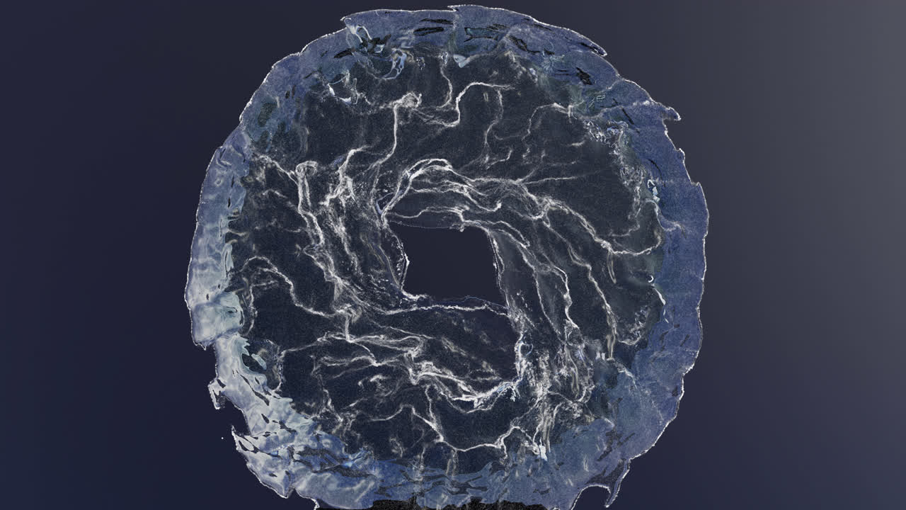 Water vortex ring on transparent background