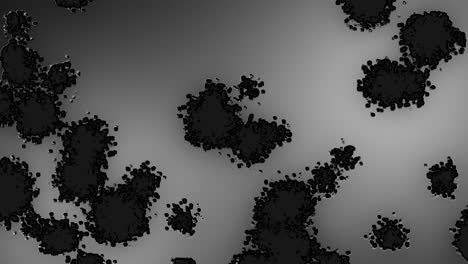 fondo abstracto moléculas de virus digitales en escala de gris