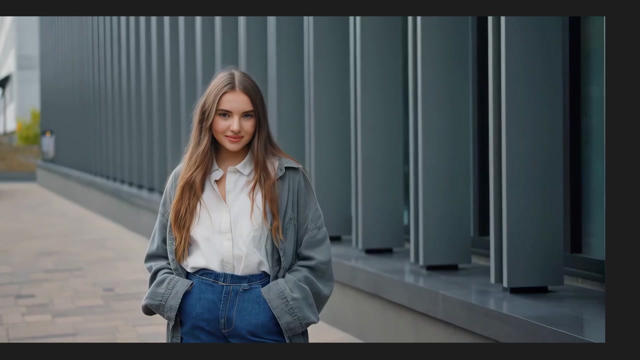 Young Woman Smiling at Camera in Urban Setting