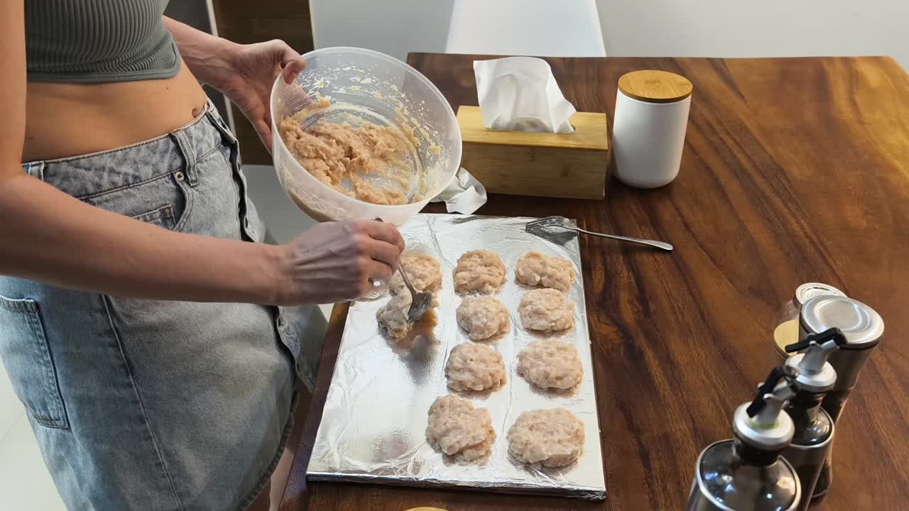 Making Meat Patties in the Kitchen
