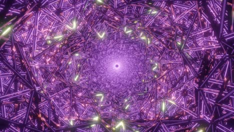 Abstract pink damage tunnel with silver reflection lights in 4k and 60fps