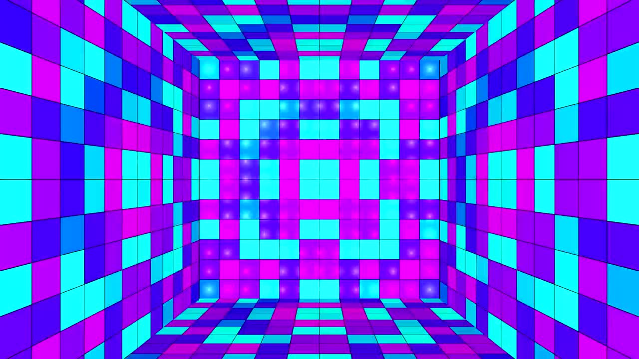 Sfondo in Movimento: Tunnel di Quadrati Danzanti