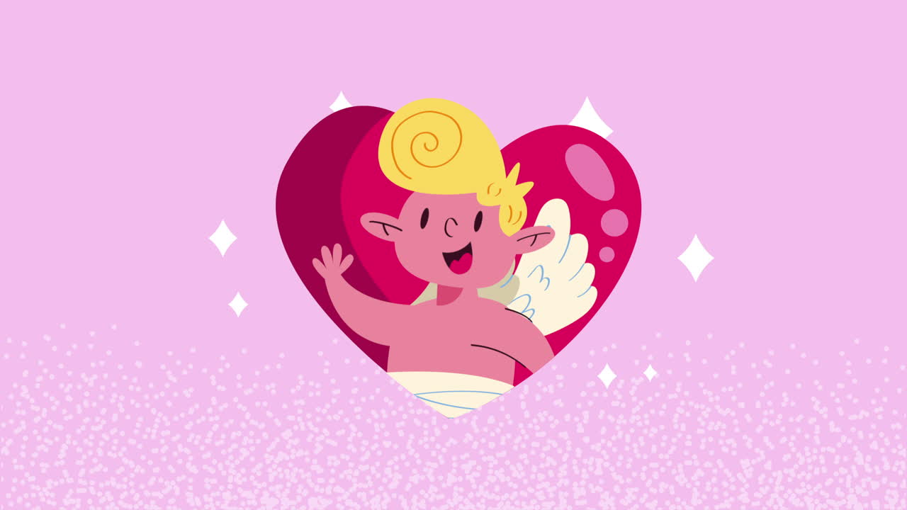 심장 안의 귀여운 쿠피돈