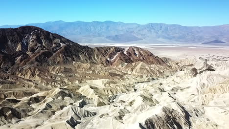 aerial panorama of desert sand mountains in death valley, beautiful tourist destination