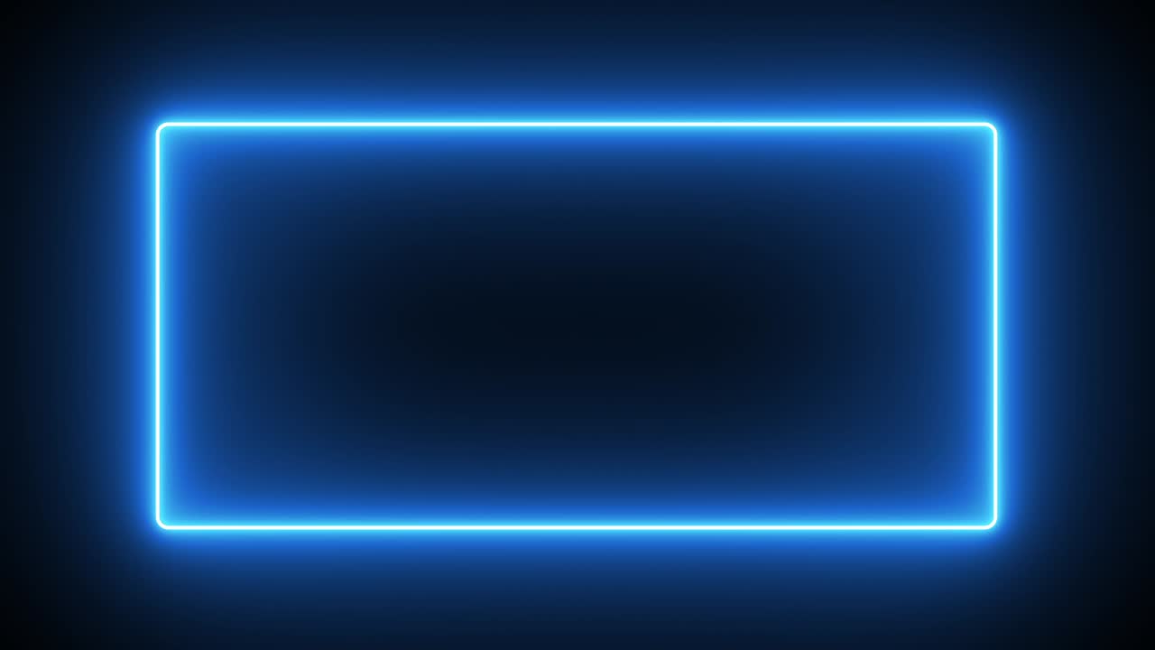 titular de logotipo de letrero de luz de neón azul parpadeante