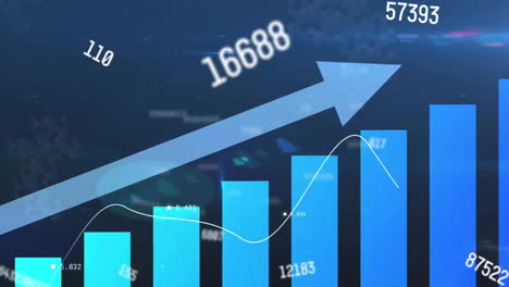 Animation-of-financial-data-processing-on-black-background