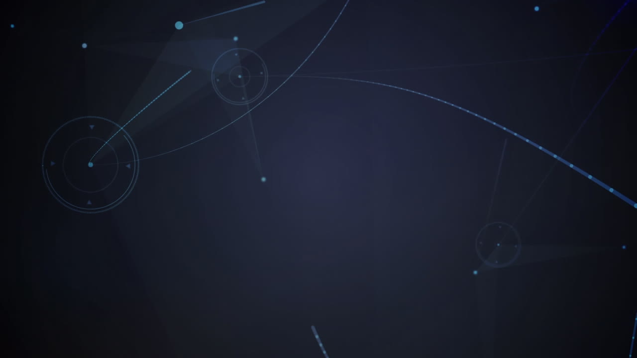 animación digital de redes de plexo y puntos de luz contra un fondo negro