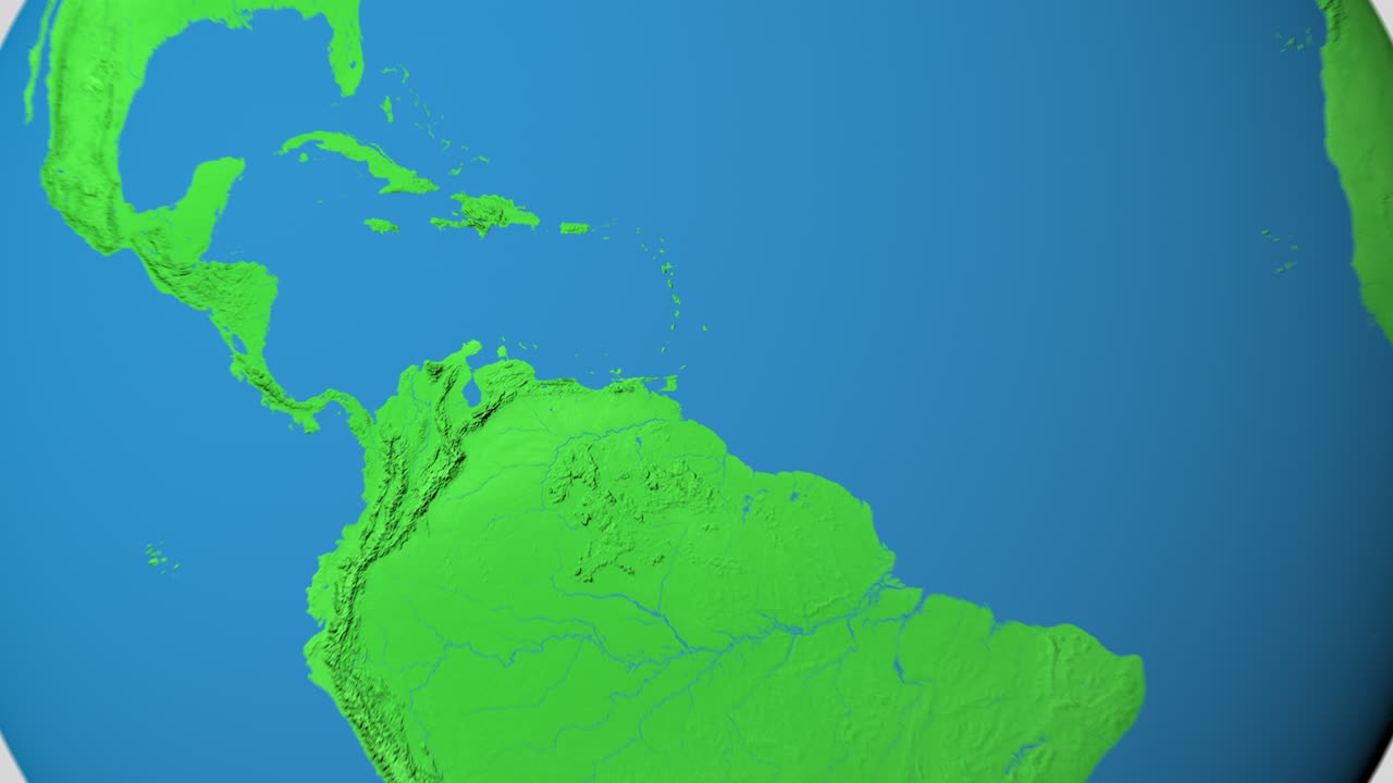 그레나다의 3d 지도를 확대합니다.