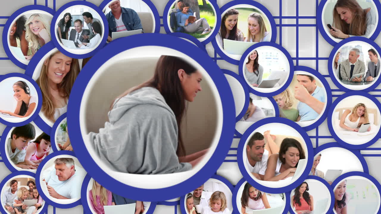 마우스 아이콘은 많은 미디어 커뮤니케이션 비디오를 선택합니다.