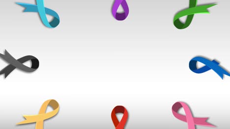cintas coloridas que simbolizan la conciencia del cáncer.