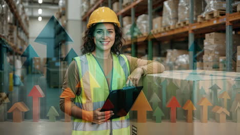 female warehouse worker representing business growth and logistics