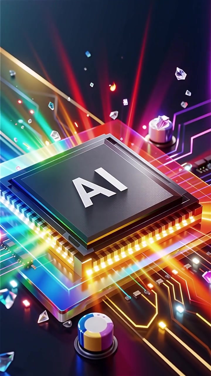Futuristic AI Chip Motherboard Technology Background