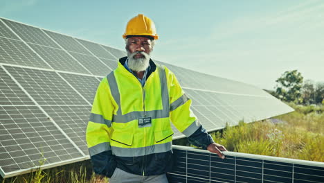 Engineering,-man-or-serious-with-solar-panels