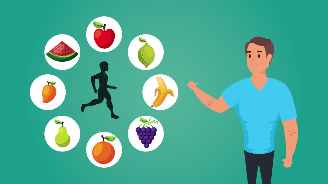 건강한 생활 방식과 채식주의 음식을 가진 젊은 남자