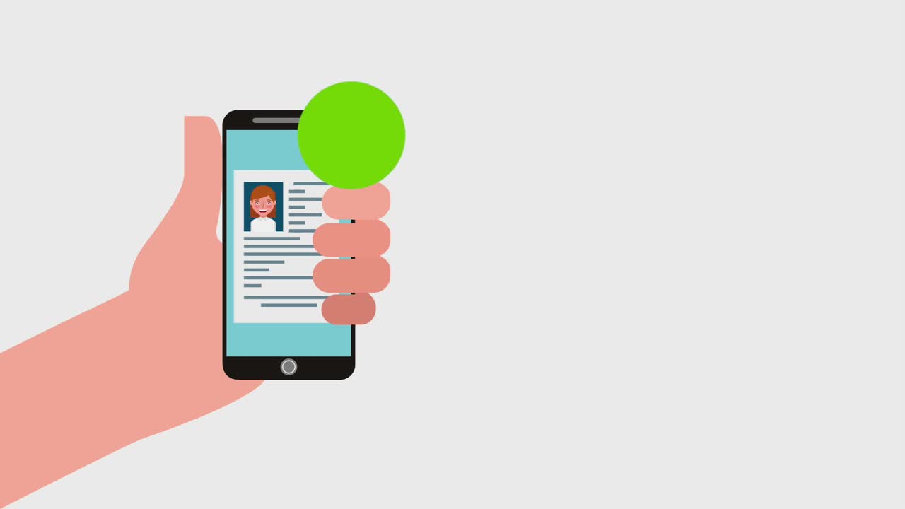 trabajo de reclutamiento de personas con teléfono en la mano