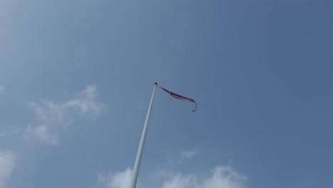 bandera danesa ondeando en el viento