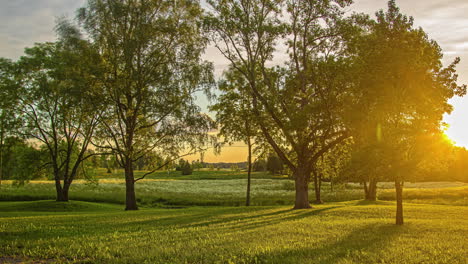 sunny spring sunrise to sunset in the countryside - time lapse, nature, cloudscape