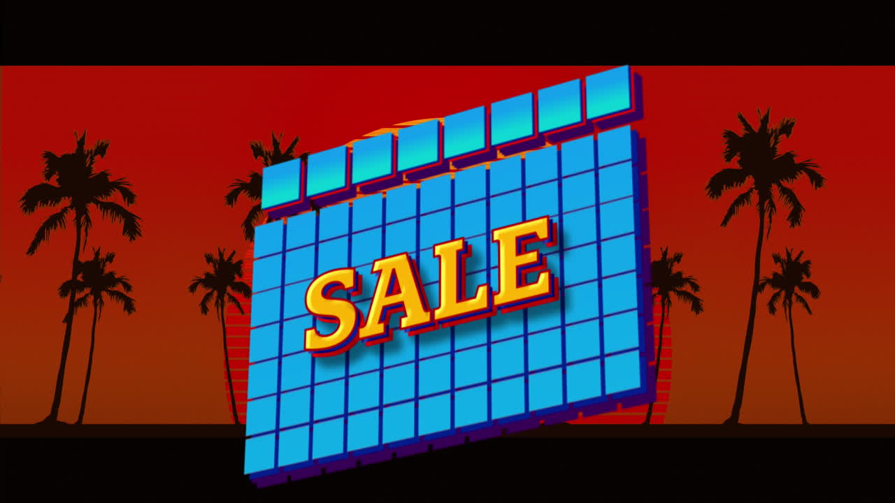 ⁇ 은 배경에 움직이는 둥근 배너와  ⁇ 나무에 대한 추상적인 모양 위의 판매 텍스트