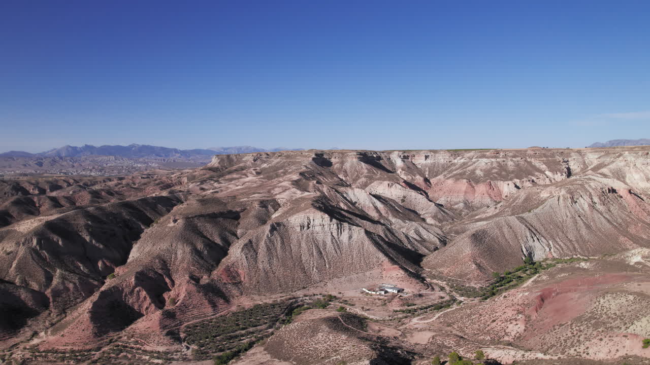 Mountainous desert landscape at Gorafe, Granada, Spain
