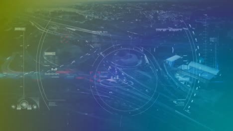 objetivo de búsqueda moviéndose contra el paisaje urbano