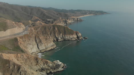 Aerial-Approach-of-WWII-Devil’s-Slide-Bunker-on-California-Coast-Highway-One-and-Coastline