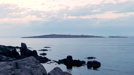 calm seascape to st ivan island sozopol black sea coast blue hour sunset