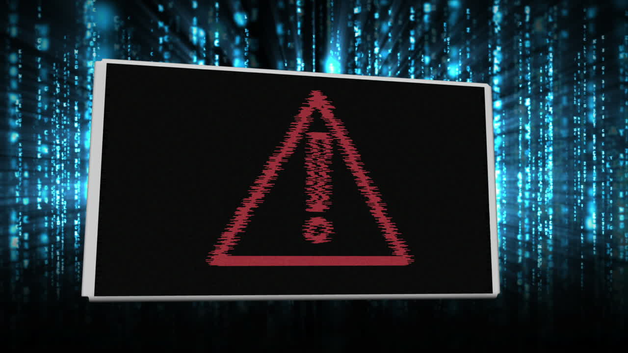 apertura del sobre para revelar el signo de advertencia rojo