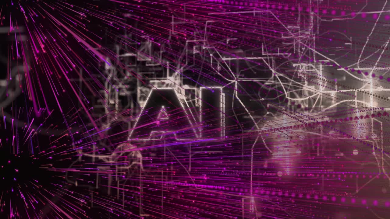 Animation of ai text over shapes