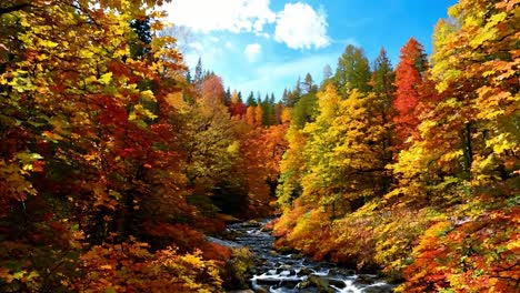 autumn forest with a creek