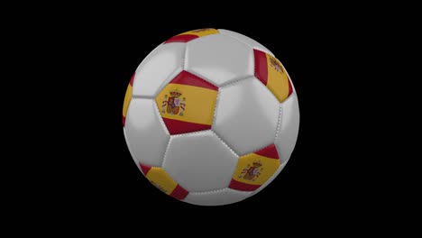 spain flag on a ball rotates on a transparent background, alpha channel loop