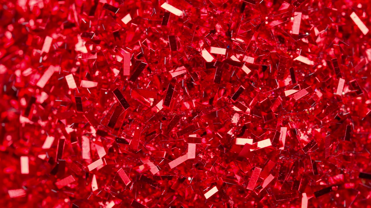 Sparkling Red Glitter and Confetti Background