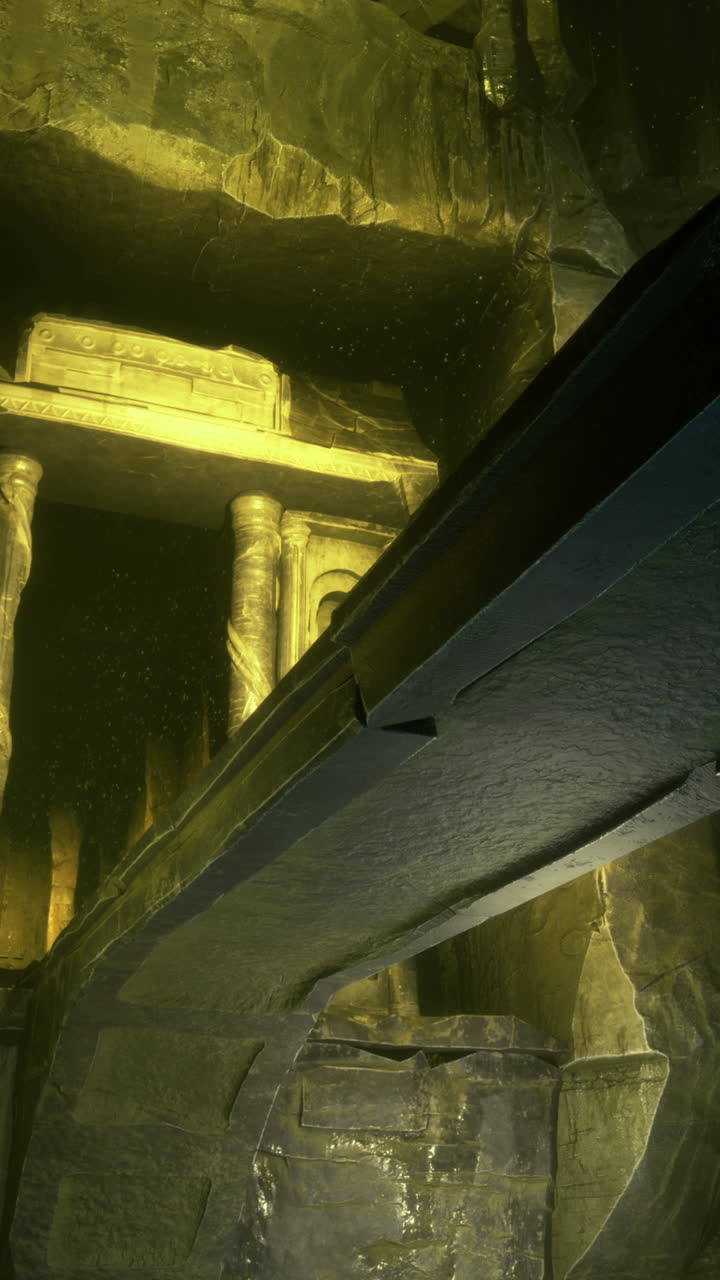 Ancient structures rise from the stone