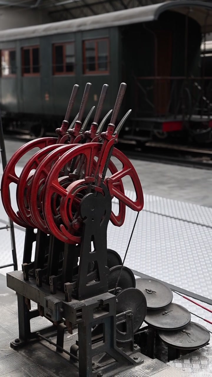 Vintage Railway Signal Lever Frame in a Train Station