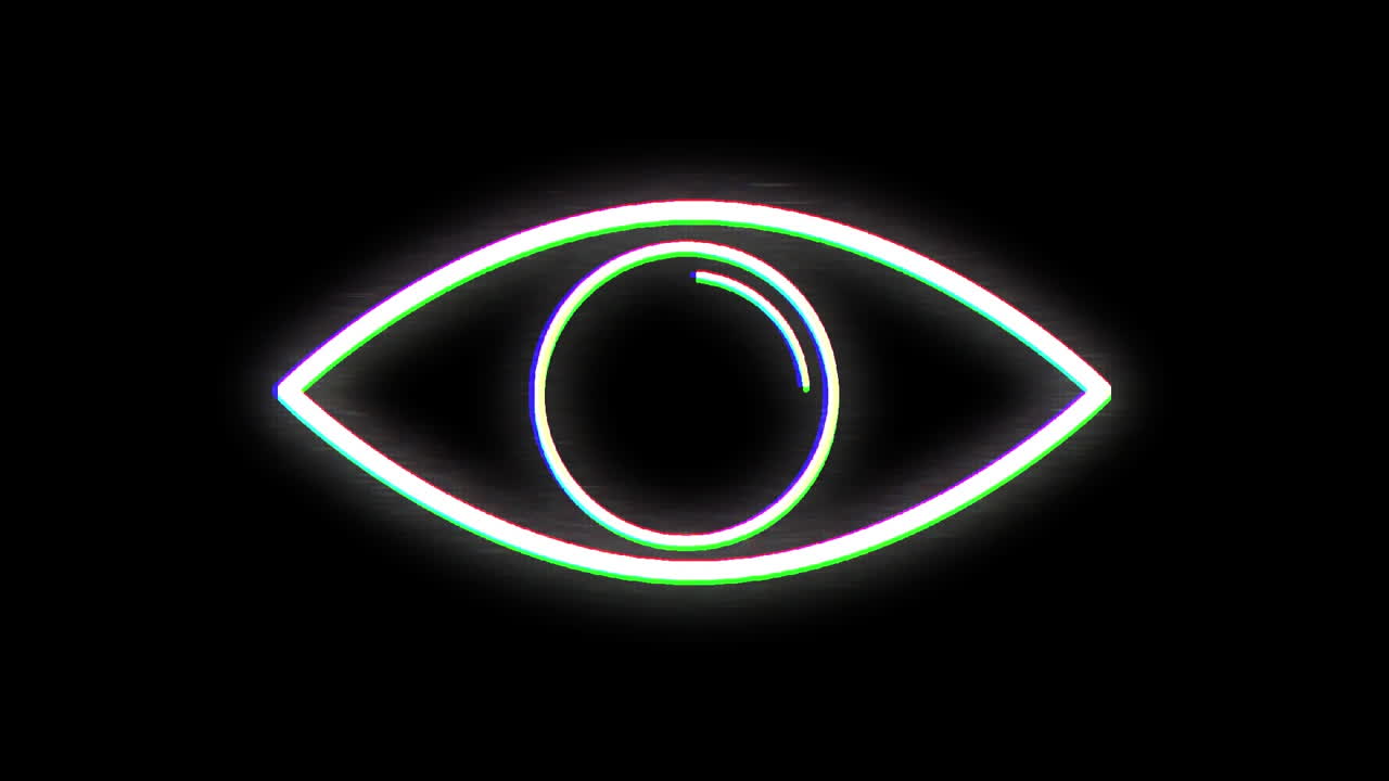 Drawing of eye on black background