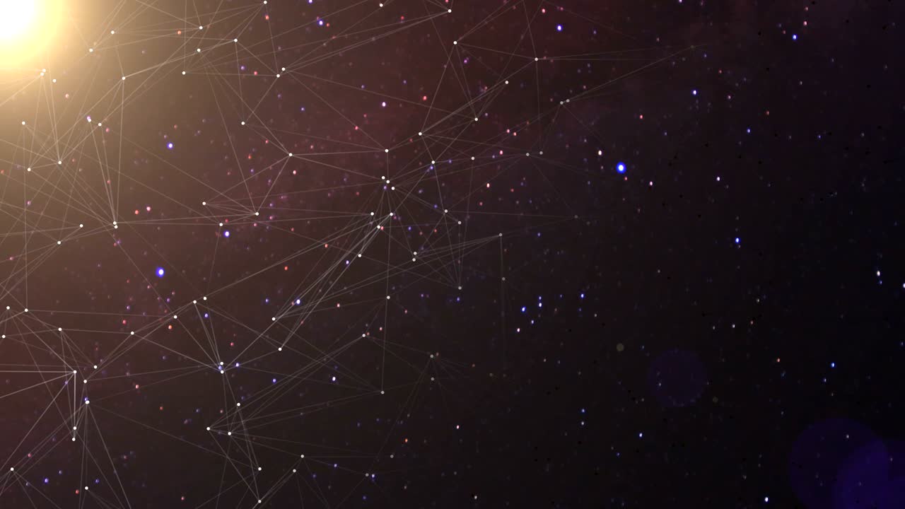 Network with nodes connected background.