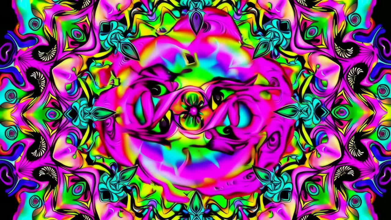 Vibrant Psychedelic Kaleidoscope Abstract Pattern