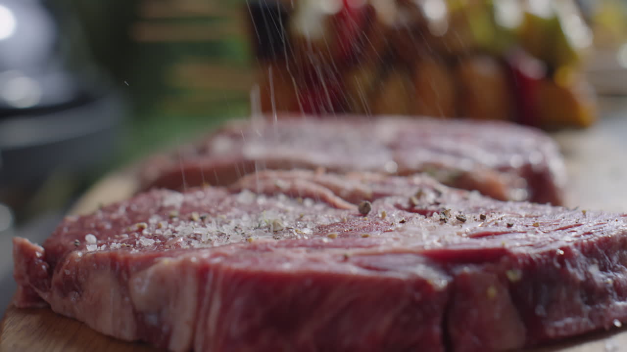 Salting Raw Beef Steaks