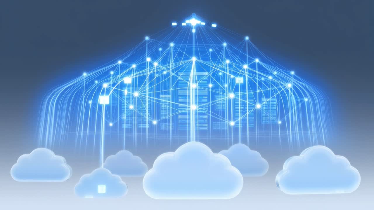 Digital Network Connecting Cloud Servers and Data