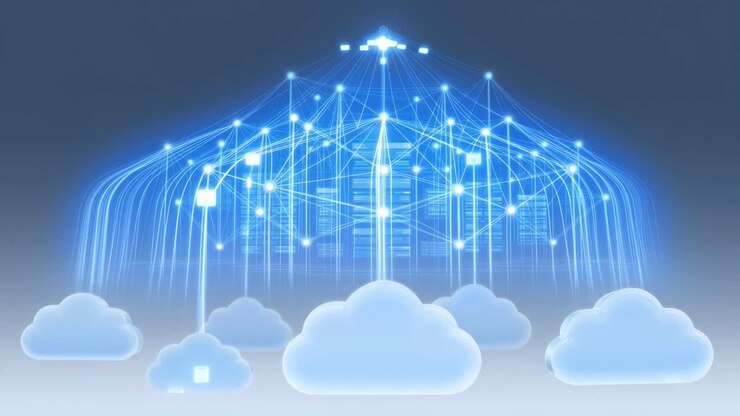Digital Network Connecting Cloud Servers and Data
