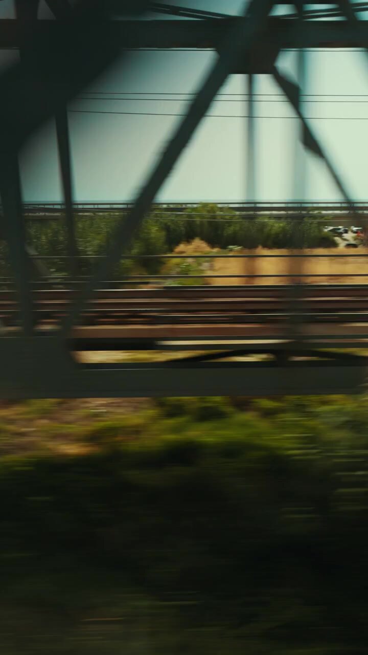 Calabrian countryside seen from the window of a scenic train