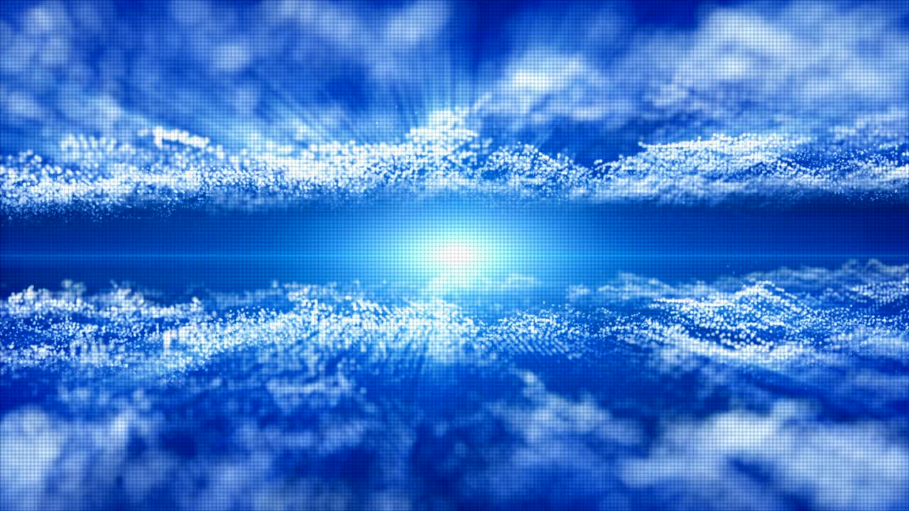 추상적인 파란색 디지털 입자 파동 운동 배경