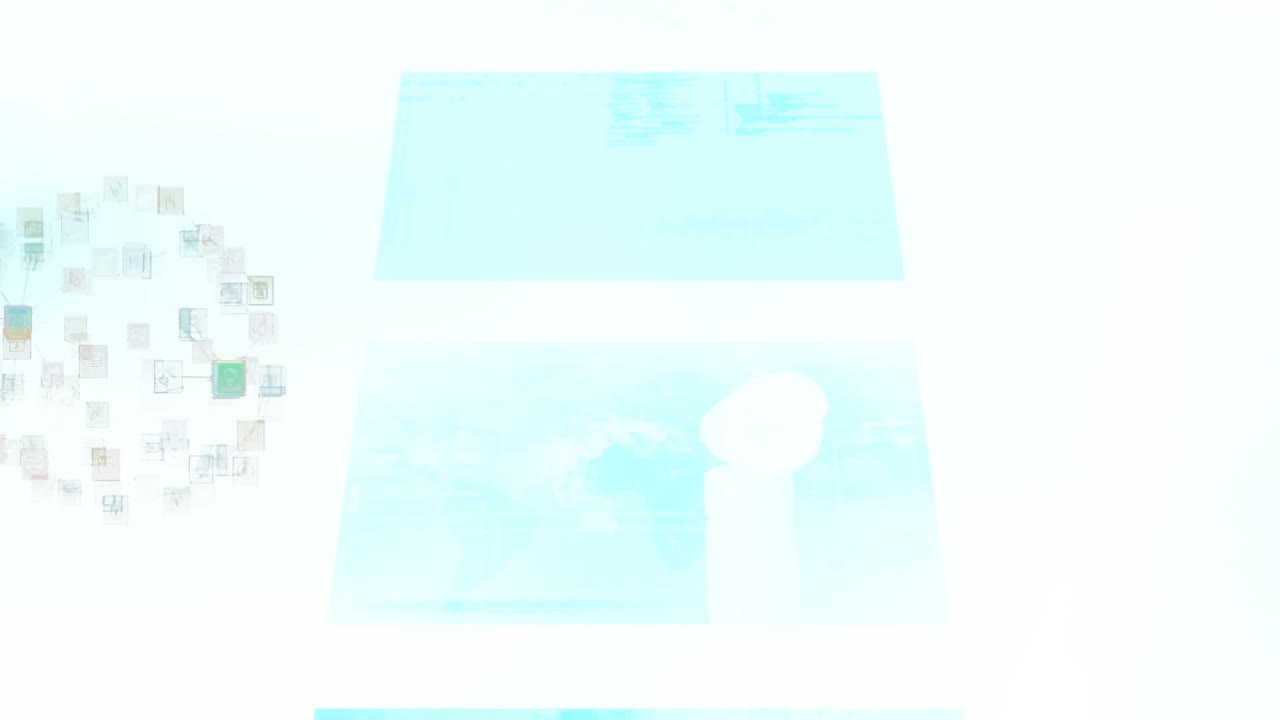 연결 및 화면의 네트워크와 함께 지구의 애니메이션