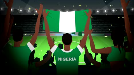 cartoon cheering soccer fans crowd nigeria football animation