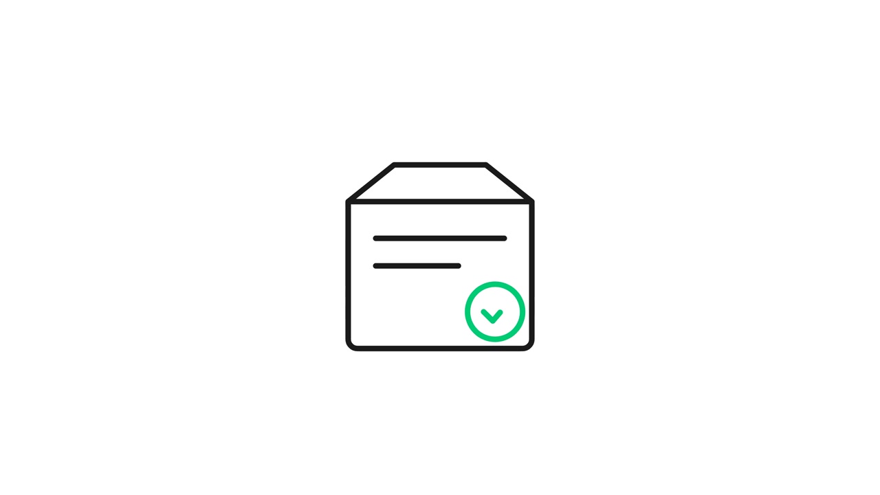 Animated Line Drawing of a Document Folder with a Checkmark