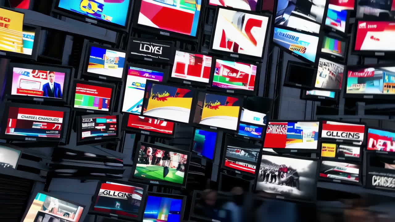 Global Crisis News Headlines on Billboards