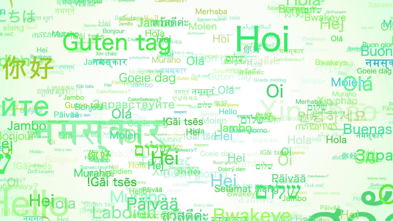 "Hello" in Various languages.[loop]
