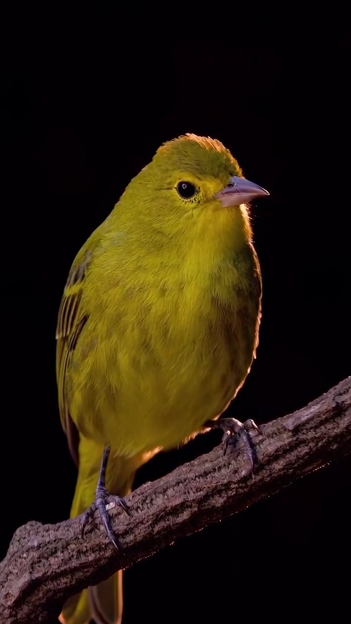 Un pájaro amarillo vibrante posado en la rama de un árbol