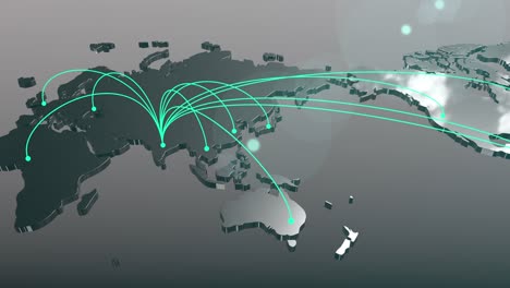 india to the world spread connection map animation